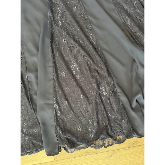 ASOS Maxi lace insert Bridesmaid dress Size 4 Navy Blue Flowy Holiday Women's - Picture 6 of 7